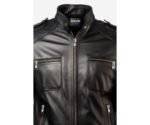 Black Leather Bomber Jacket Men