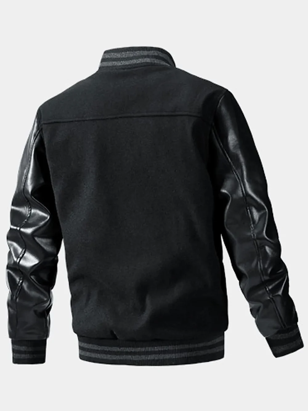 Black Varsity Jacket Leather Sleeves