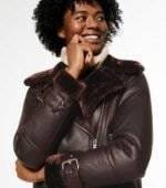 Brown Aviator Jacket For Womens