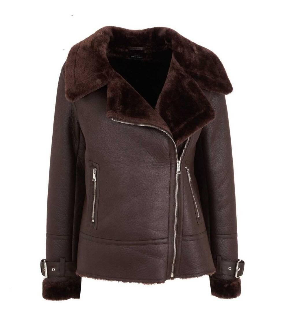 Brown Aviator Jacket For Womens