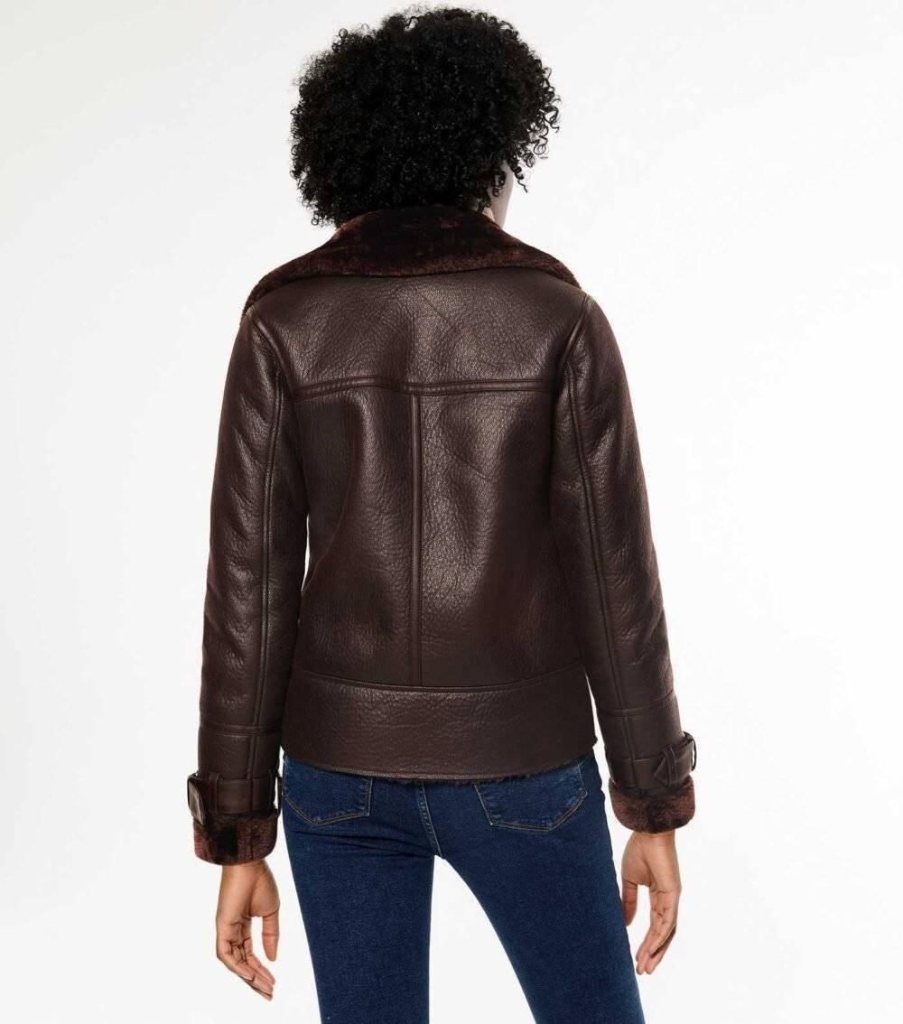 Brown Aviator Jacket For Womens