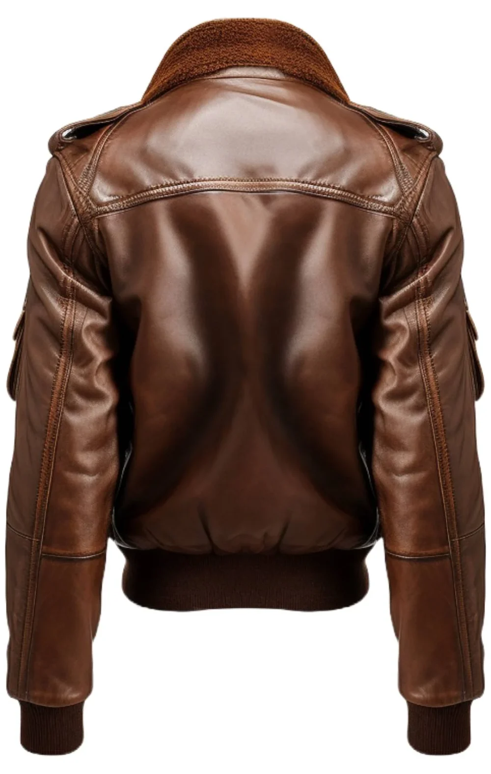 Brown Aviator Men Leather Bomber Jacket