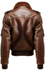 Brown Aviator Men Leather Bomber Jacket