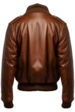 Brown Bomber Aviator Leather Jacket