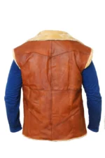 Brown Cord Style Leather Vest