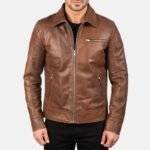 Brown Mens Biker Jacket