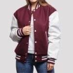 Burgundy Varsity Jacket Women's