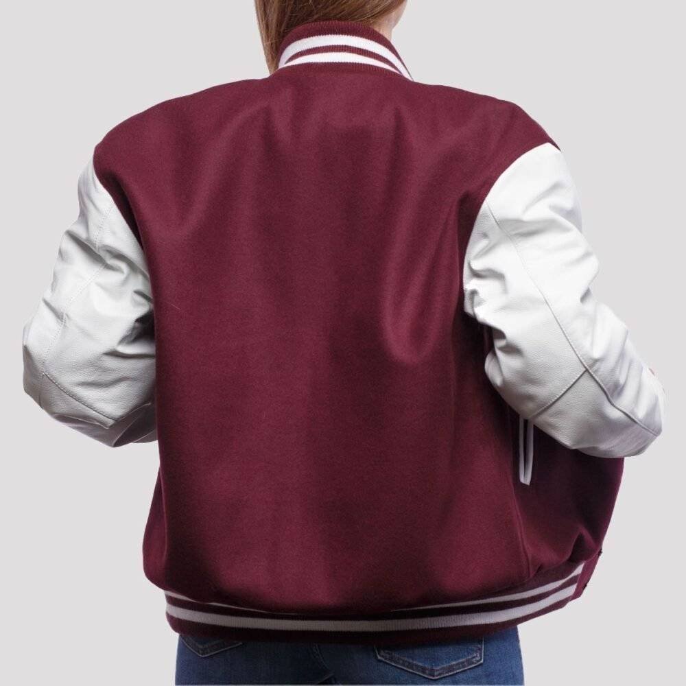 Burgundy Varsity Jacket Women's