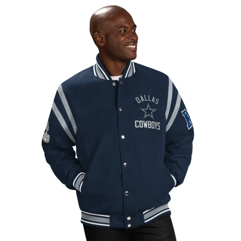 Cowboys Varsity Jacket Navy Blue