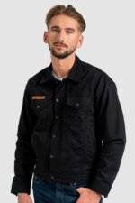 Denim Biker Jacket Black
