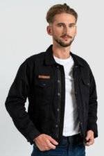 Denim Biker Jacket Black