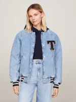 Denim Varsity Jacket Women's