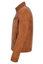 Distressed Brown Leather Biker Jacket