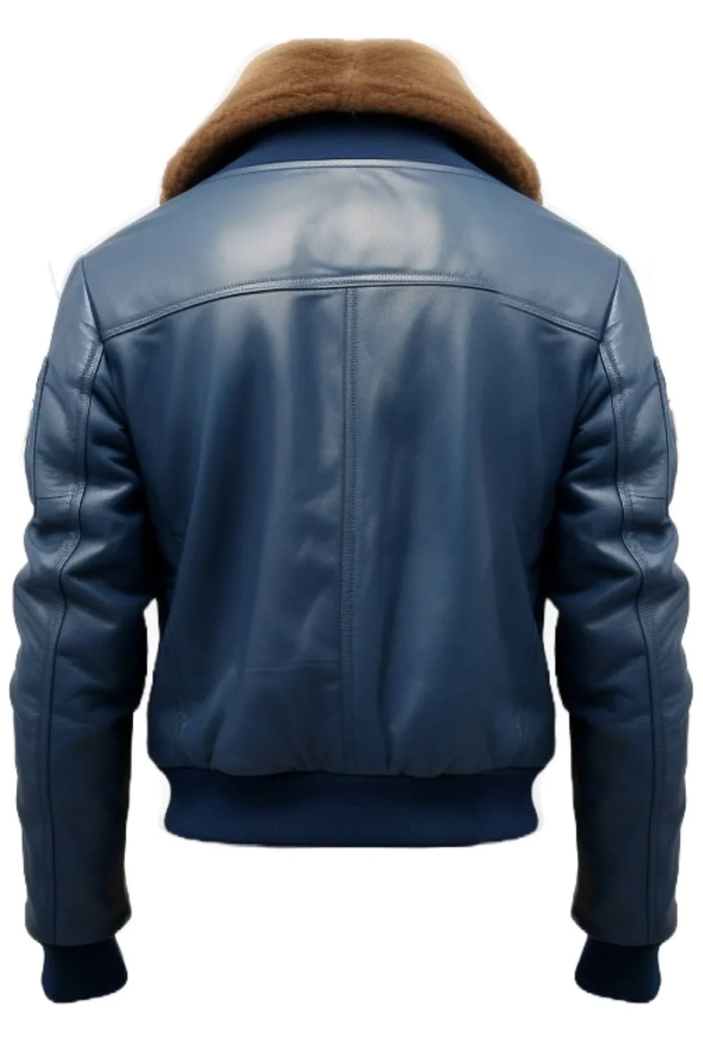 Flight Bomber Blue Leather Jacket