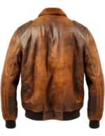 Flight Bomber Leather Jacket Distressed Brown