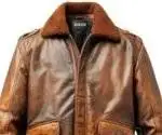 Flight Bomber Leather Jacket Vintage Brown