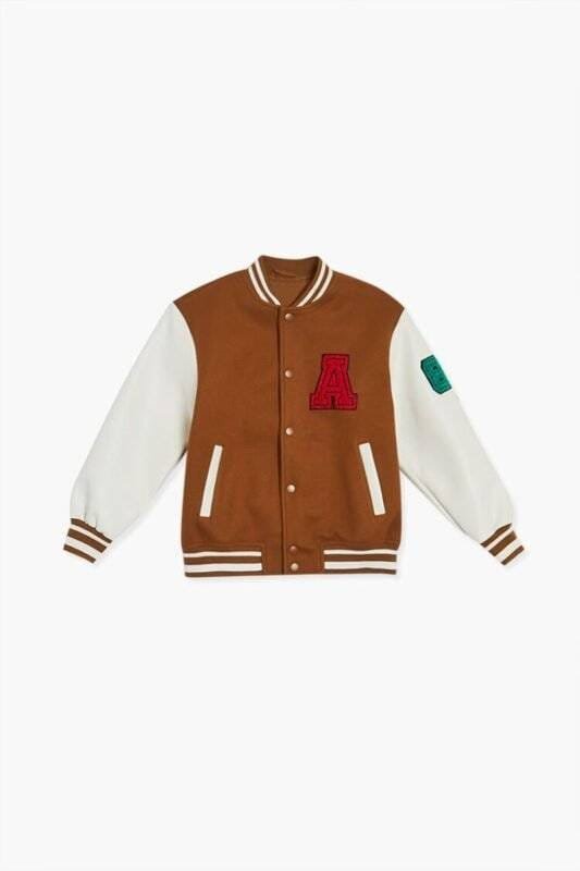 Forever 21 Brown Varsity Jacket Letter A