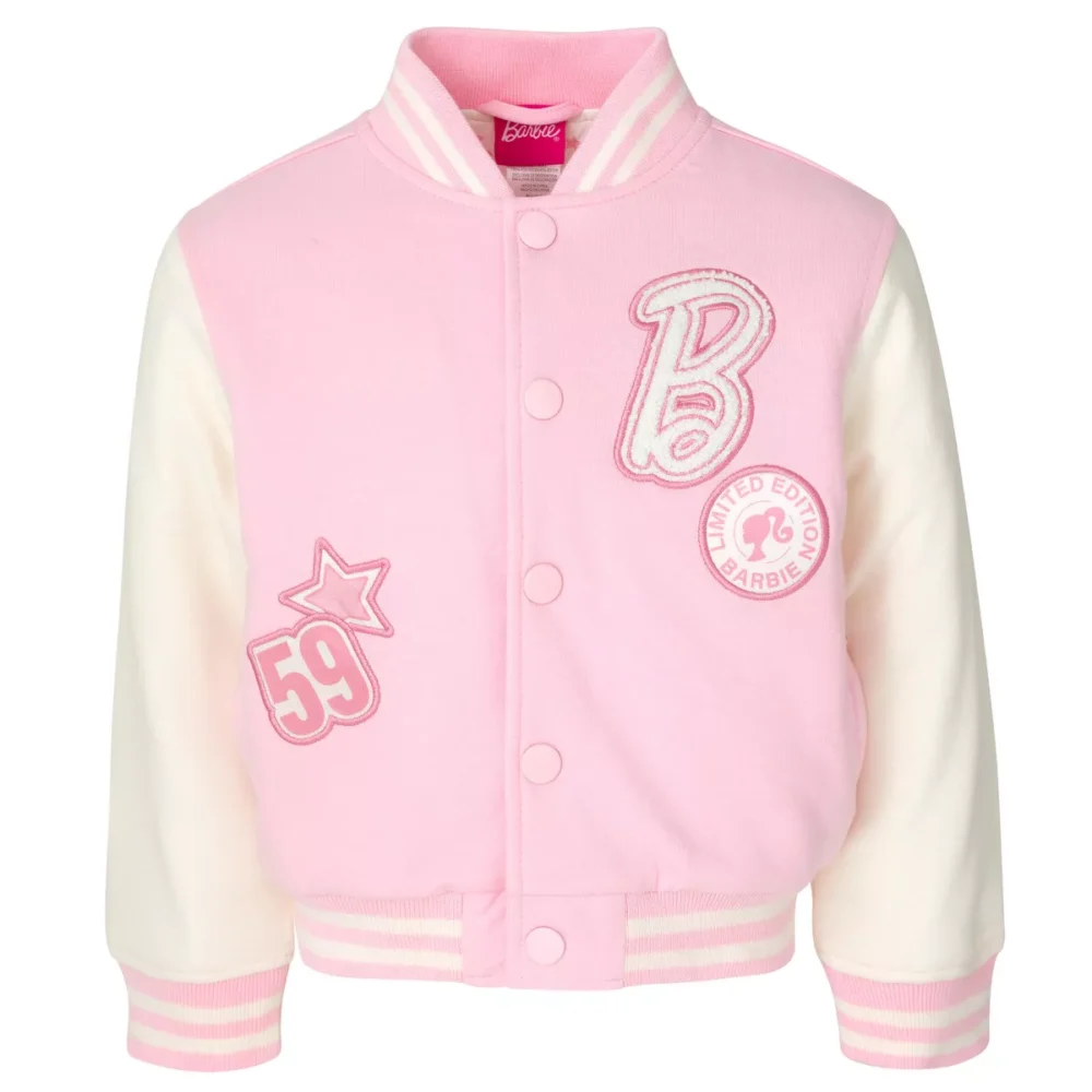 Girls Pink Varsity Jacket