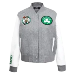 Grey And White Varsity Jacket Womens