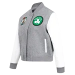 Grey And White Varsity Jacket Womens