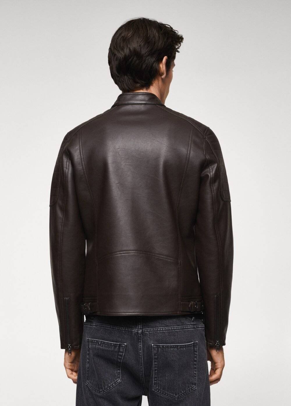 Imitation Leather Biker Jacket