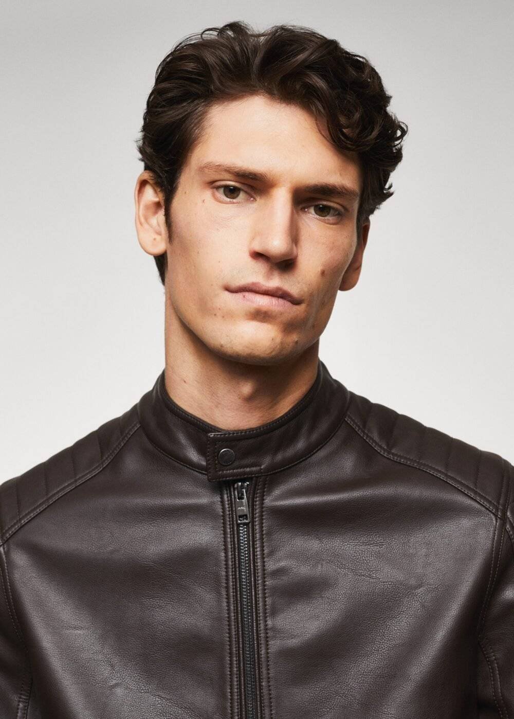 Imitation Leather Biker Jacket