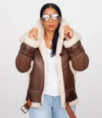 Ladies Sheepskin Aviator Jacket