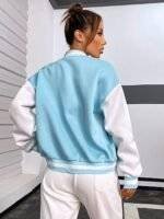 Light Blue Varsity Jacket Women's