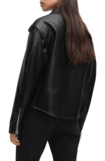 Mango Oversized Leather Biker Jacket