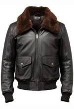 Men Black G1 Aviator Real Leather Jacket