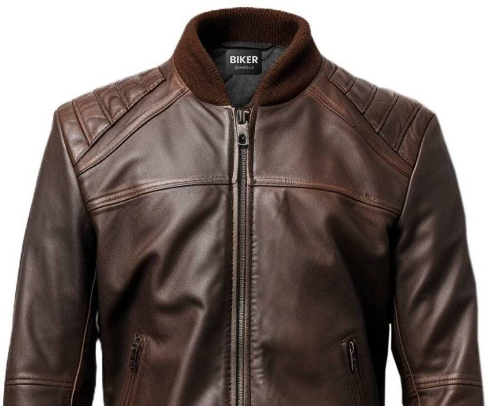 Men Dark Brown Leather Jacket