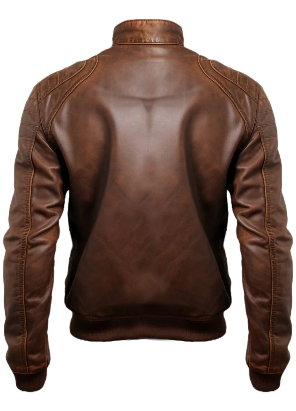 Men Jordan Brown Leather Bomber Jacket