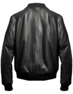 Men Leather Jacket Black Bomber