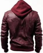 Men Maroon Designer Biker Leather Jacket