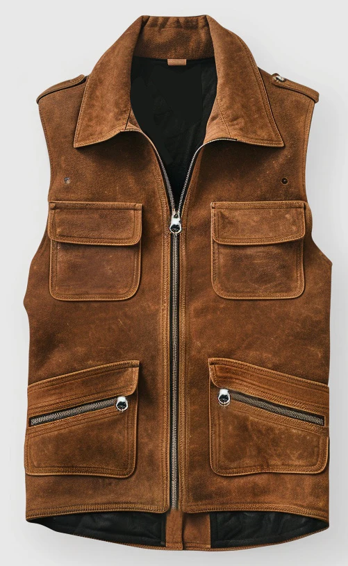 Men Suede Leather Vest