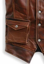 Men Vintage Brown Leather Vest