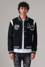 Mens Black Varsity Jacket