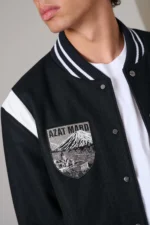 Mens Black Varsity Jacket