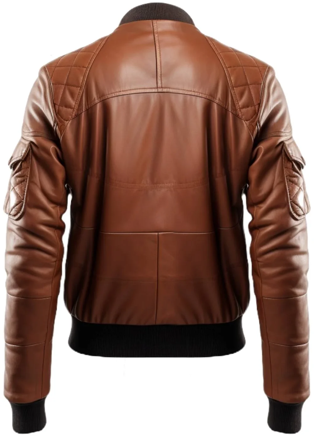 Mens Bomber Brown Leather Jacket