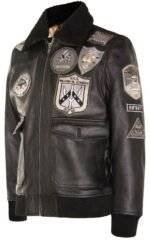 Mens Camborne A-2 Top Gun Leather Bomber Jacket