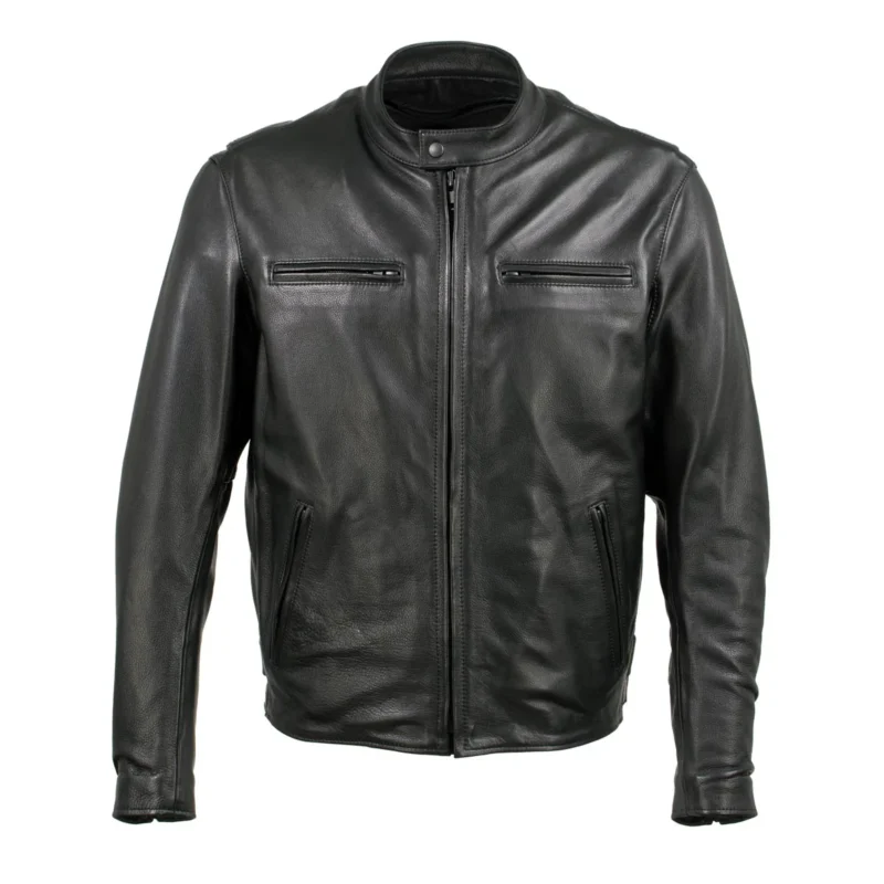 Milwaukee Men's Black Leather Biker Jacket