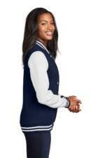 Navy Blue And White Varsity Jacket Womens