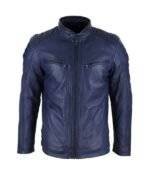 Navy Blue Biker Jacket