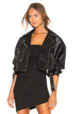 Oversized Cropped Biker Jacket