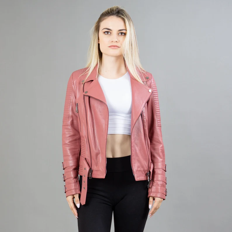 Pink Biker Jacket Women