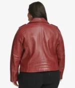 Plus Size Red Biker Jacket