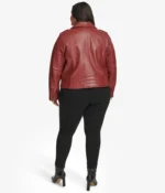 Plus Size Red Biker Jacket