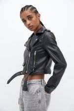 Pull And Bear Leather Biker Jacket