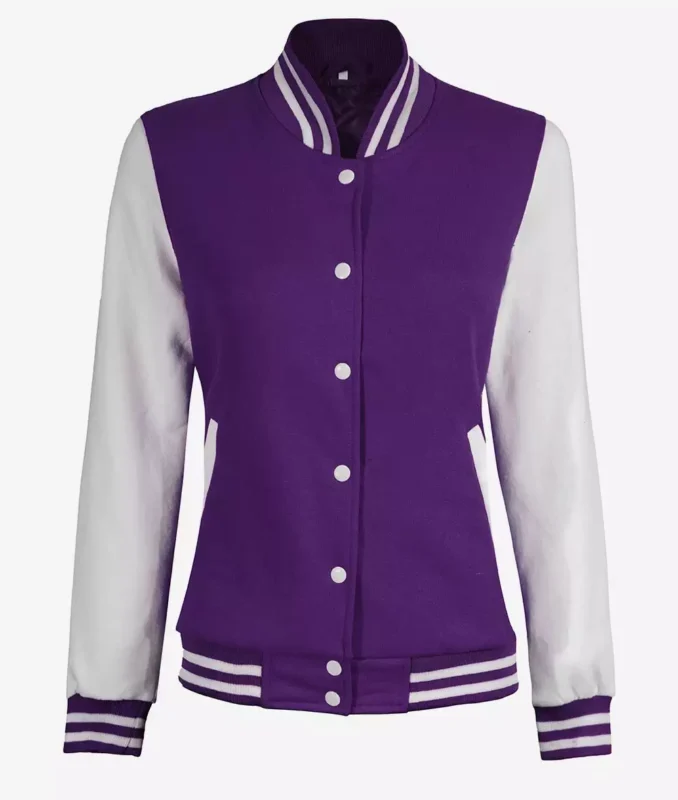 Purple Varsity Jacket For Womens