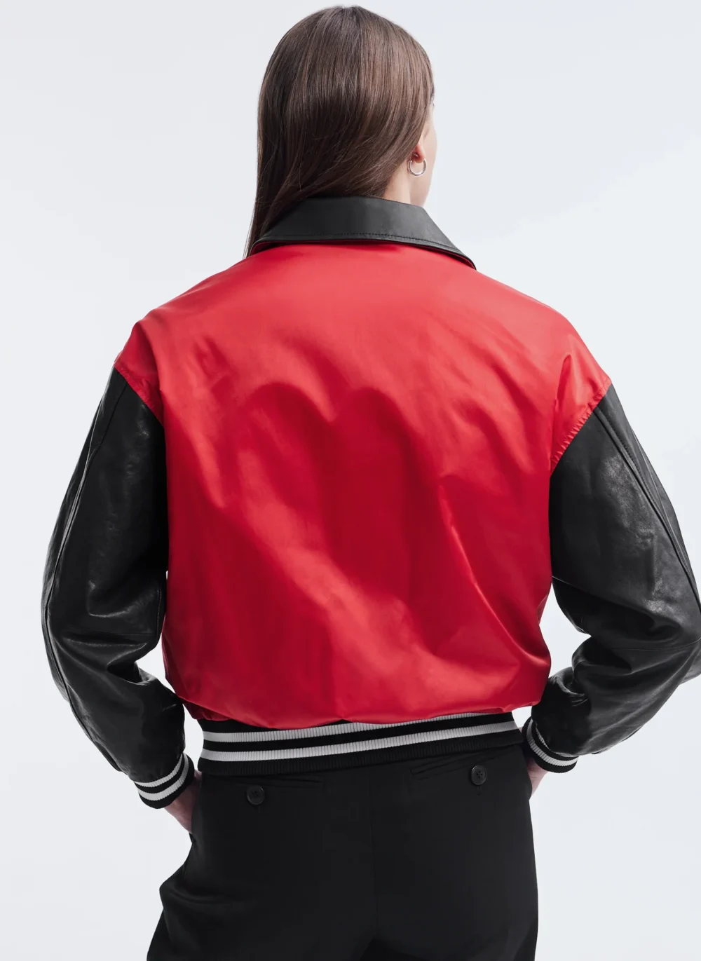 Red And Black Varsity Jacket Womens 2